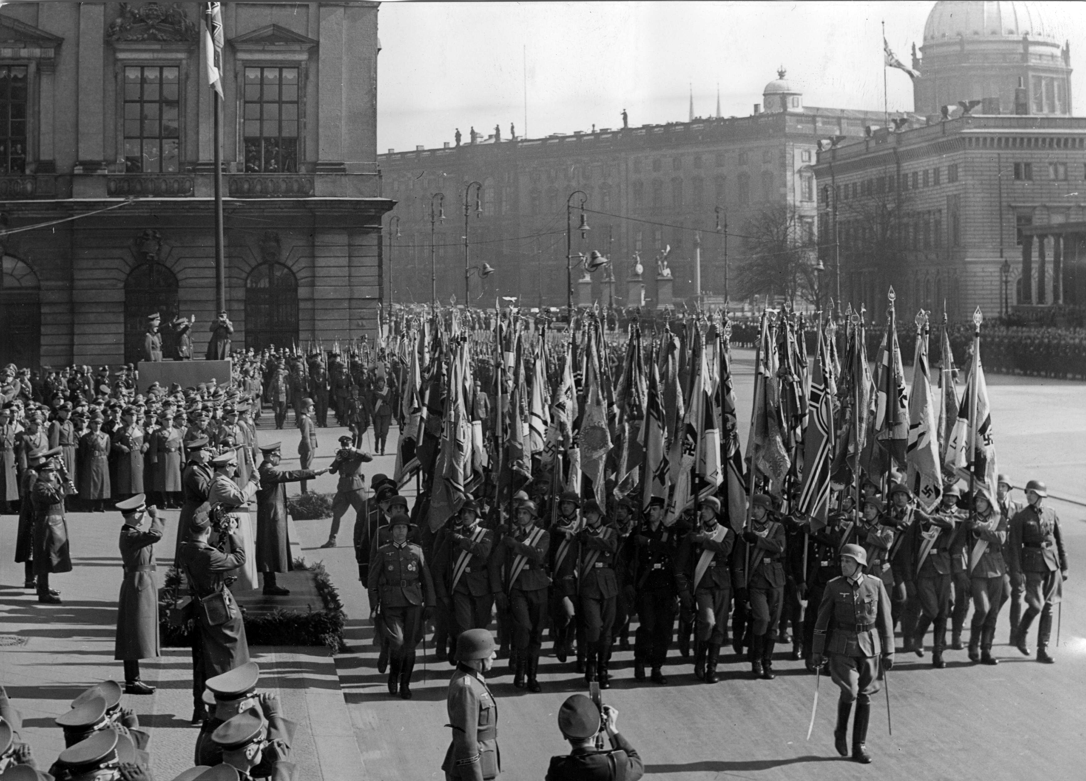 Adolf Hitler salutes the parade for the Heldengedenktag